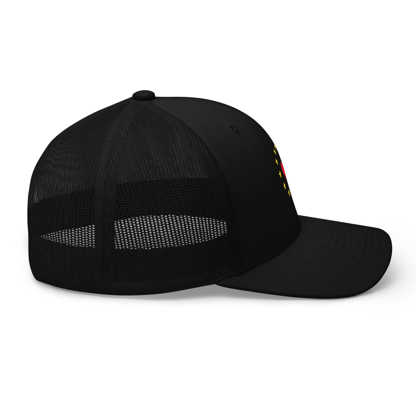 Black "Show the Love for EU" Trucker Cap Right View