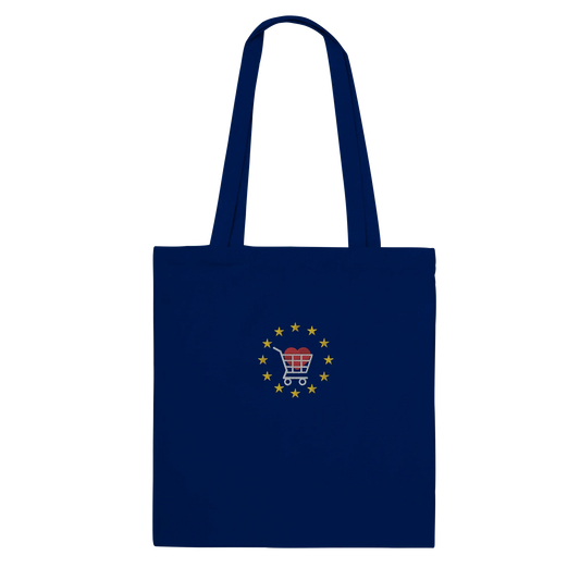 Navy Blue "Buy European" Embroidered Tote Bag