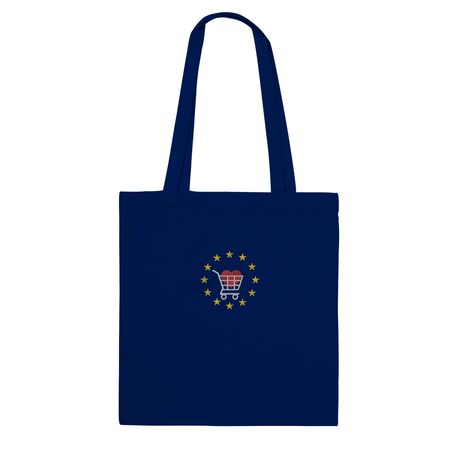 Navy Blue Buy from EU Embroidered Tote Bag