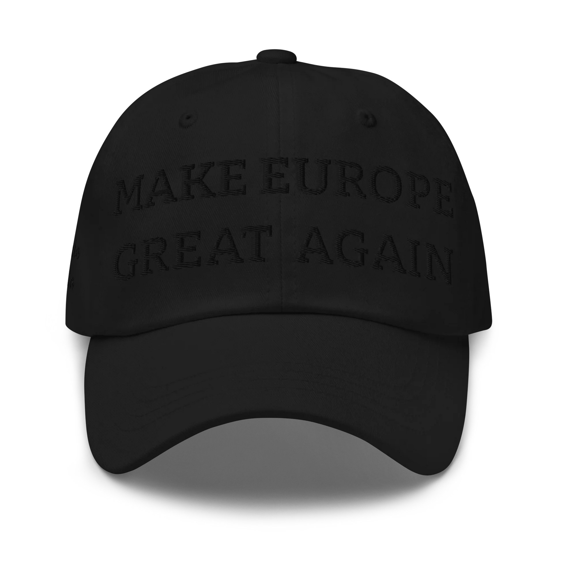 Black "Make Europe Great Again" / MEGA Cap Front View