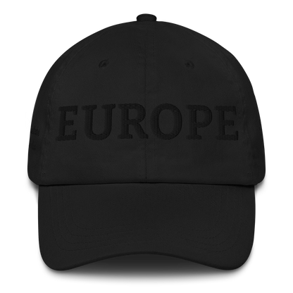 Monochrome Black "EUROPE" Cap Front View