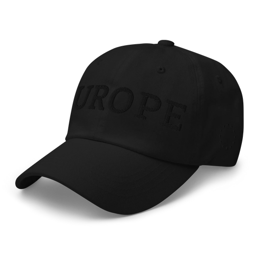 Monochrome Black "EUROPE" Cap Left Front View
