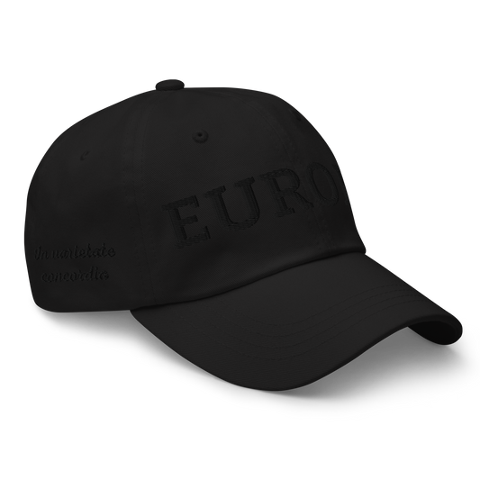 Monochrome Black "EUROPE" Cap Right Front View