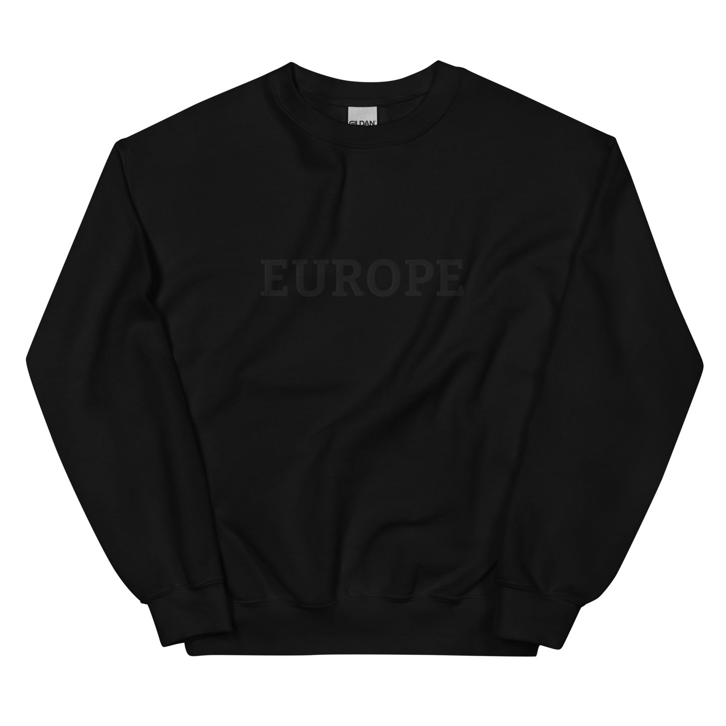 Monochrome Black "EUROPE" Unisex Sweatshirt Front View