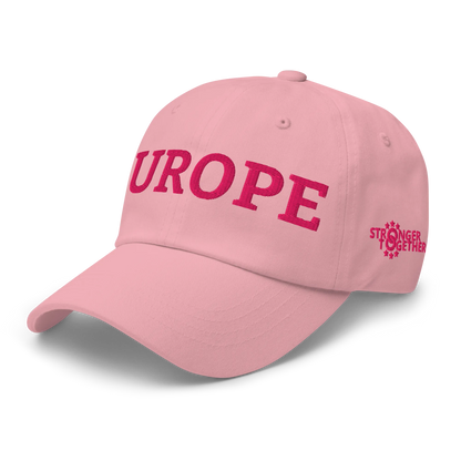 Monochrome Pink "EUROPE" Cap Left Front View