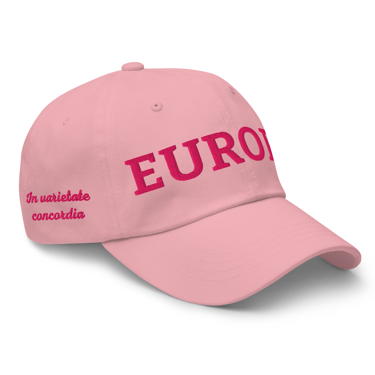 Monochrome Pink "EUROPE" Cap Right Front View