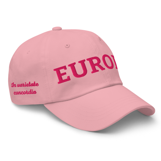 Monochrome Pink "EUROPE" Cap Right Front View
