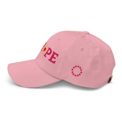 Monochrome Pink "EUROPE" Cap with "Show the Love for EU" emblem in full color Left View