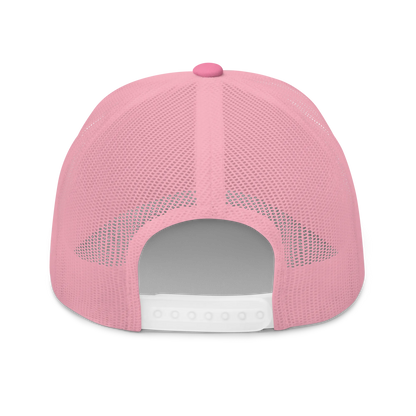 Monochrome Pink "Make Europe Great Again" / MEGA Trucker Cap with "Show the Love for Europe" emblem in full color Back View