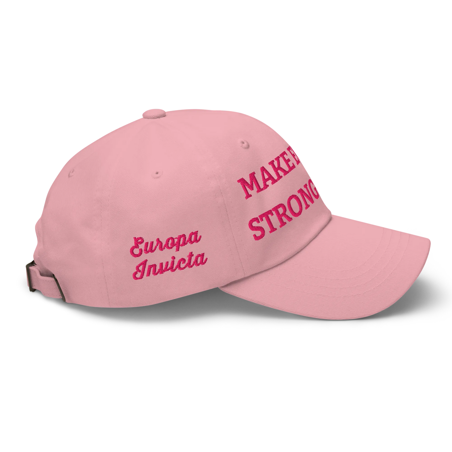 Monochrome Pink "Make Europe Strong Again" / MESA Cap with "Show the Love for Europe" emblem Right View