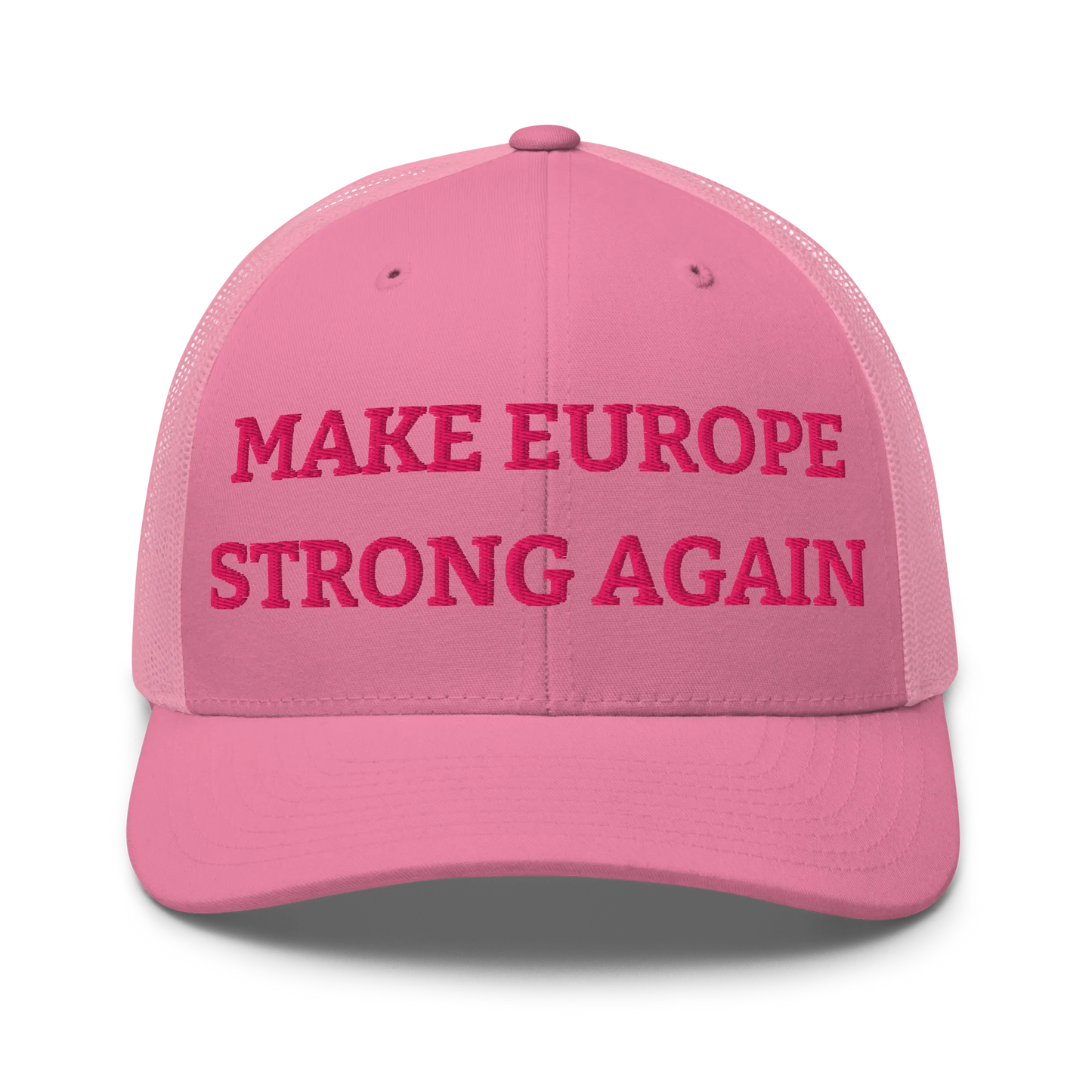 Monochrome Pink "Make Europe Strong Again" / MESA Trucker Cap Front View