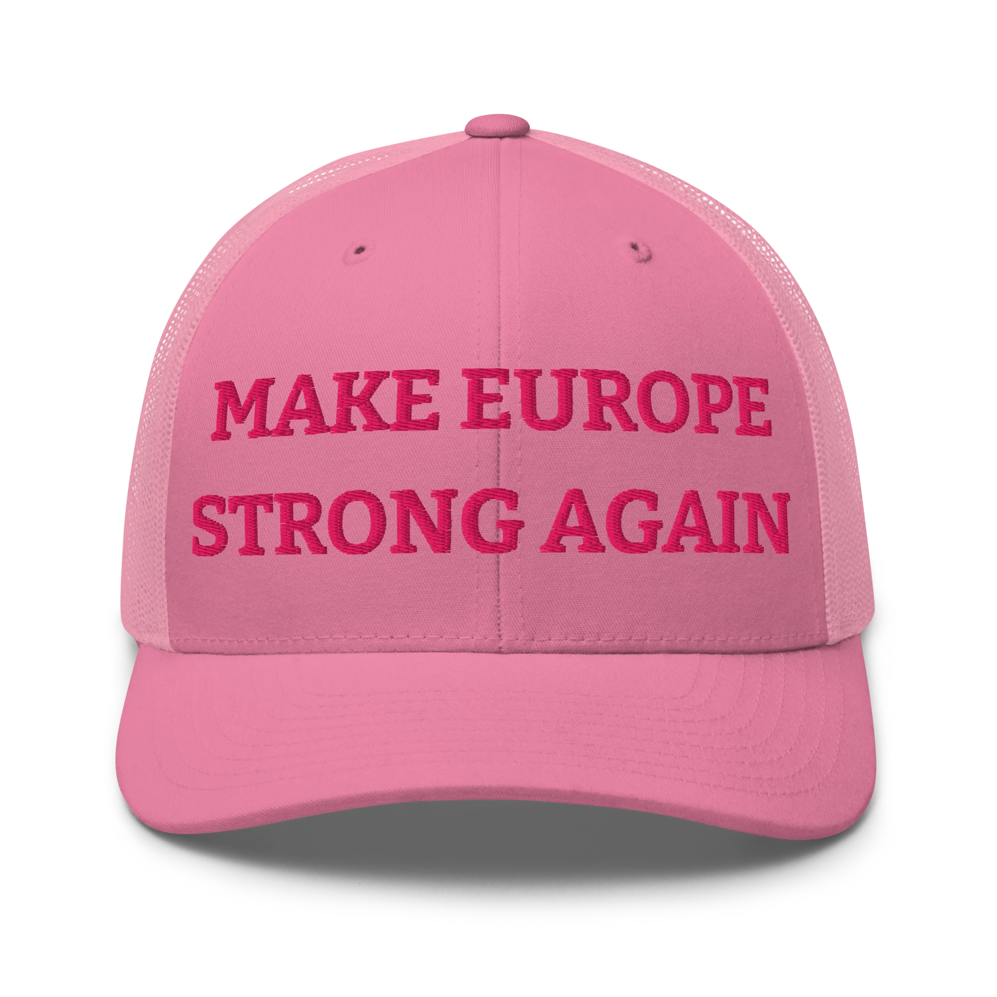 Monochrome Pink "Make Europe Strong Again" / MESA Trucker Cap Front View