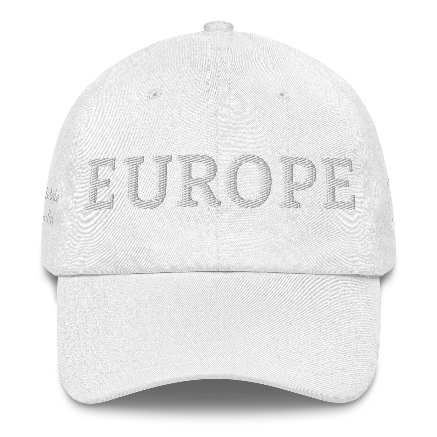 Monochrome White "EUROPE" Cap Front View