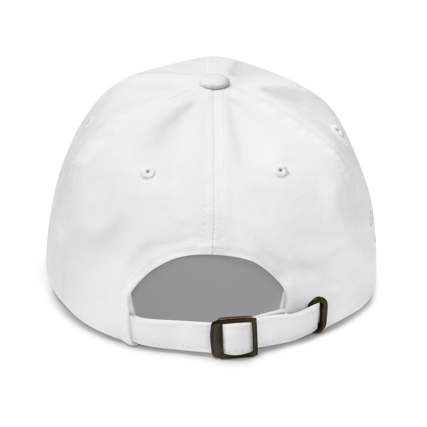 Monochrome White "Make Europe Great Again" / MEGA Cap with "Show the Love for Europe" emblem in full color Back View