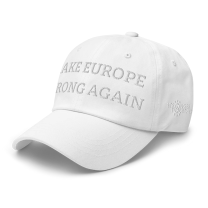 Monochrome White "Make Europe Strong Again" / MESA Cap Left Front View