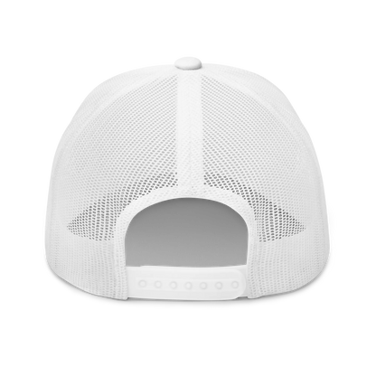 Monochrome White "Make Europe Strong Again" / MESA Trucker Cap with "Show the Love for Europe" emblem in full color Back View