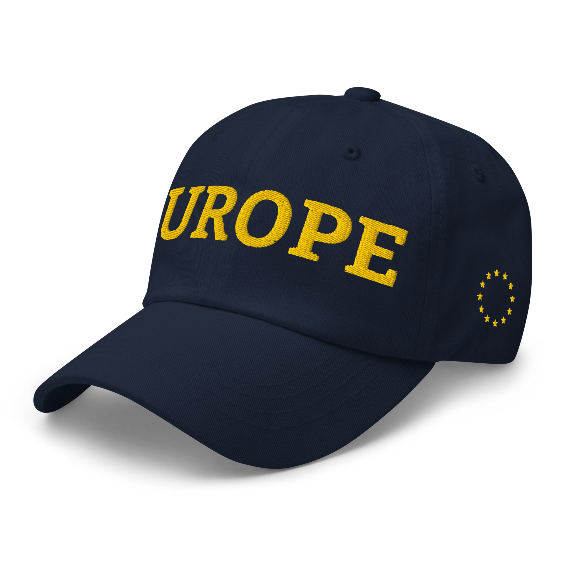 Navy Blue "EUROPE" Cap Left Front View
