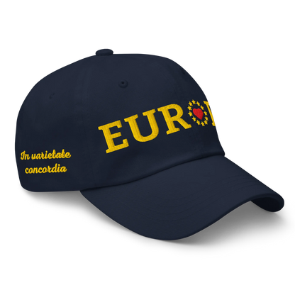Navy Blue "EUROPE" Cap with "Show the Love for EU" emblem Right Front View