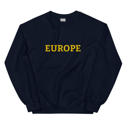 Navy Blue "EUROPE" Unisex Sweatshirt Front View