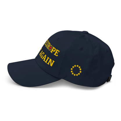 Navy Blue "Make Europe Great Again" / MEGA Cap with "Show the Love for Europe" emblem Left View