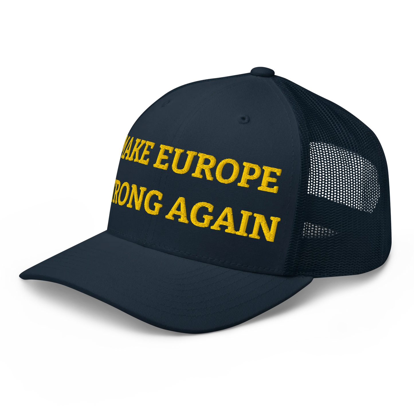 Navy Blue "Make Europe Strong Again" / MESA Trucker Cap Left Front View