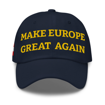 Navy Blue MEGA Cap with National Flag of Austria Front View