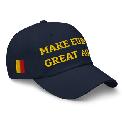 Navy Blue MEGA Cap with National Flag of Belgium Right Front View