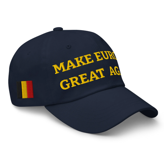 Navy Blue MEGA Cap with National Flag of Belgium Right Front View