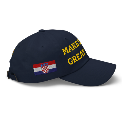Navy Blue MEGA Cap with National Flag of Croatia Right View