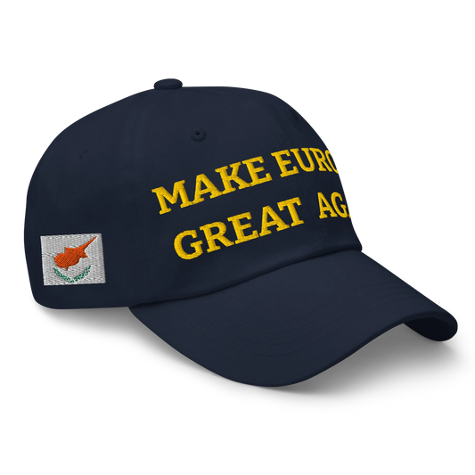 Navy Blue MEGA Cap with National Flag of Cyprus Right Front View