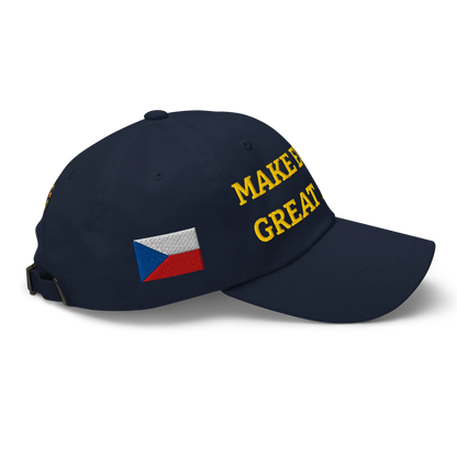 Navy Blue MEGA Cap with National Flag of Czechia Right View