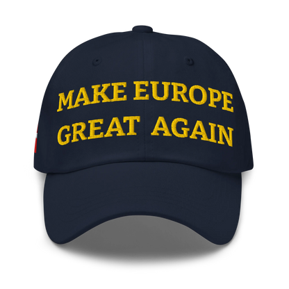 Navy Blue MEGA Cap with National Flag of Denmark Front View