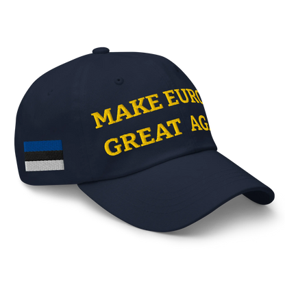 Navy Blue MEGA Cap with National Flag of Estonia Right Front View