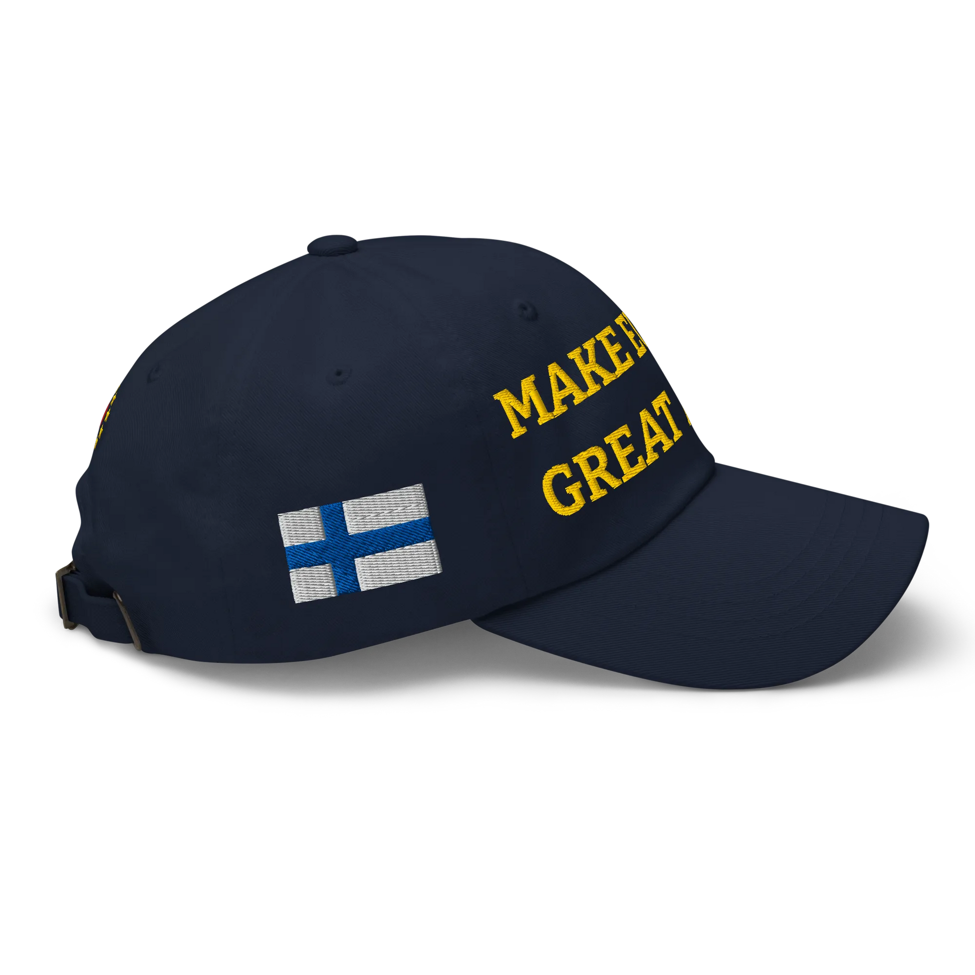 Navy Blue MEGA Cap with National Flag of Finland Right View