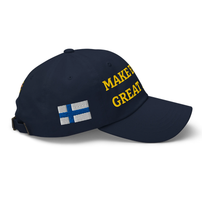 Navy Blue MEGA Cap with National Flag of Finland Right View