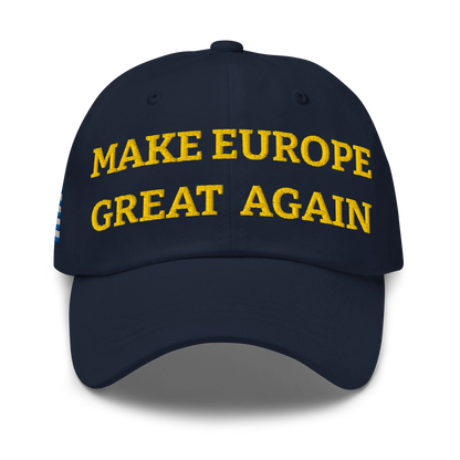 Navy Blue MEGA Cap with National Flag of Greece Front View