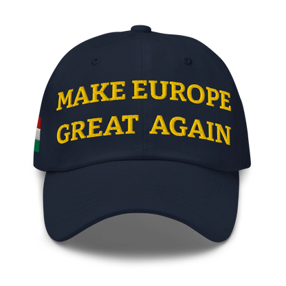 Navy Blue MEGA Cap with National Flag of Hungary Front View