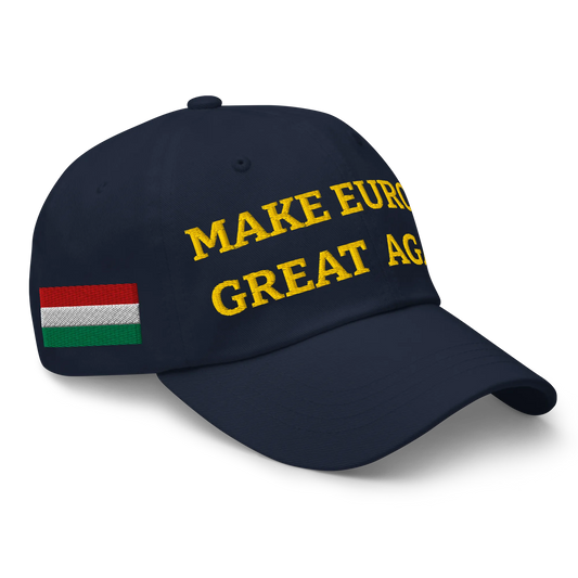 Navy Blue MEGA Cap with National Flag of Hungary Right Front View