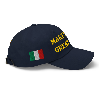 Navy Blue MEGA Cap with National Flag of Italy Right View