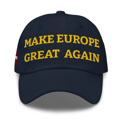 Navy Blue MEGA Cap with National Flag of Latvia Front View