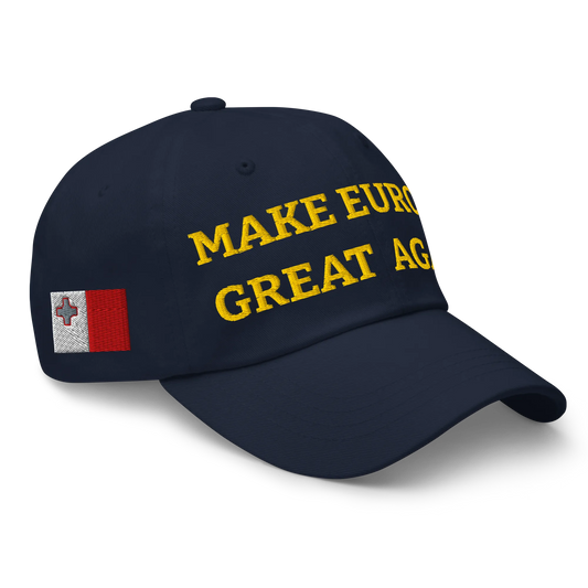 Navy Blue MEGA Cap with National Flag of Malta Right Front View