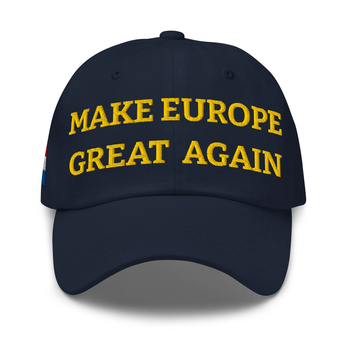 Navy Blue MEGA Cap with National Flag of Netherlands Front View