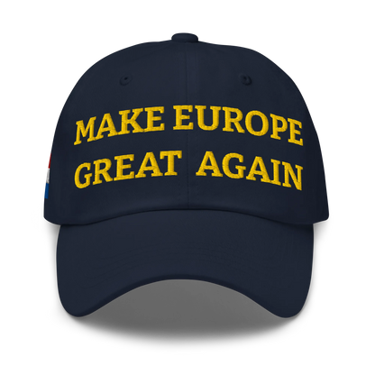 Navy Blue MEGA Cap with National Flag of Netherlands Front View