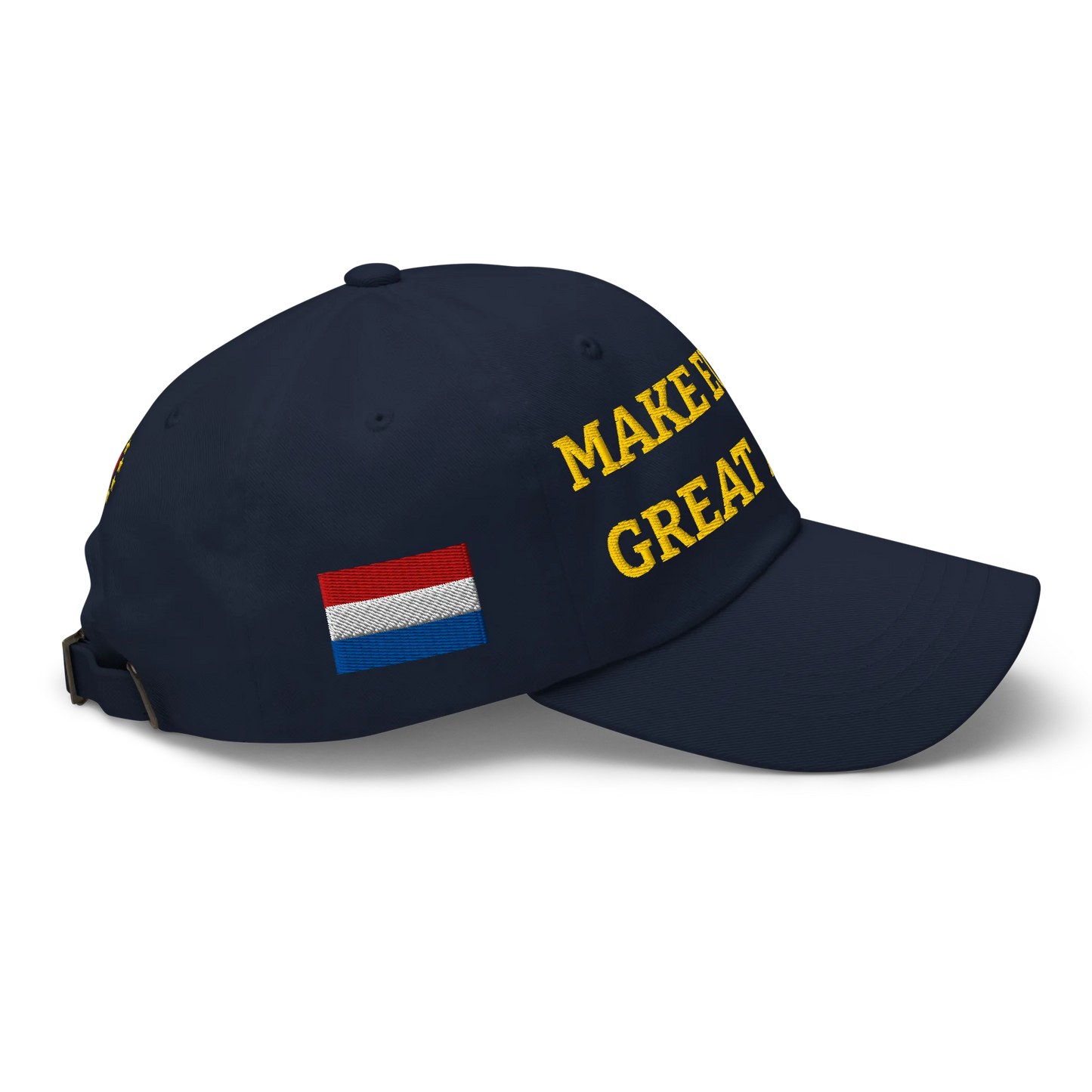 Navy Blue MEGA Cap with National Flag of Netherlands Right View