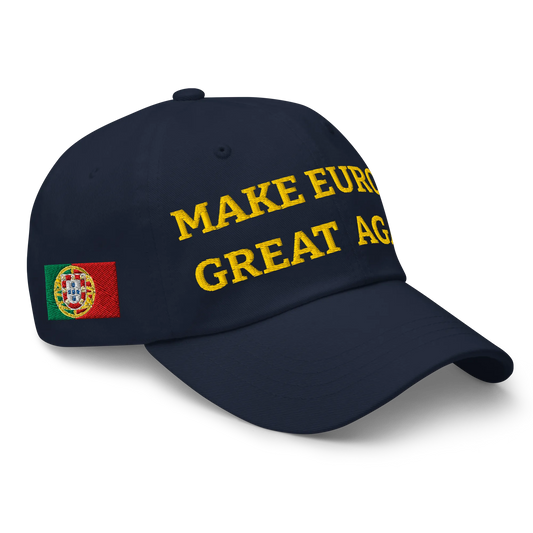 Navy Blue MEGA Cap with National Flag of Portugal Right Front View