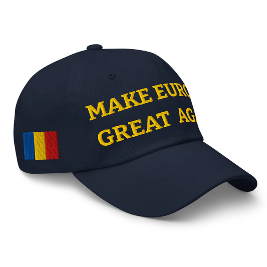 Navy Blue MEGA Cap with National Flag of Romania Right Front View