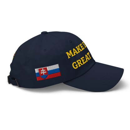 Navy Blue MEGA Cap with National Flag of Slovakia Right View