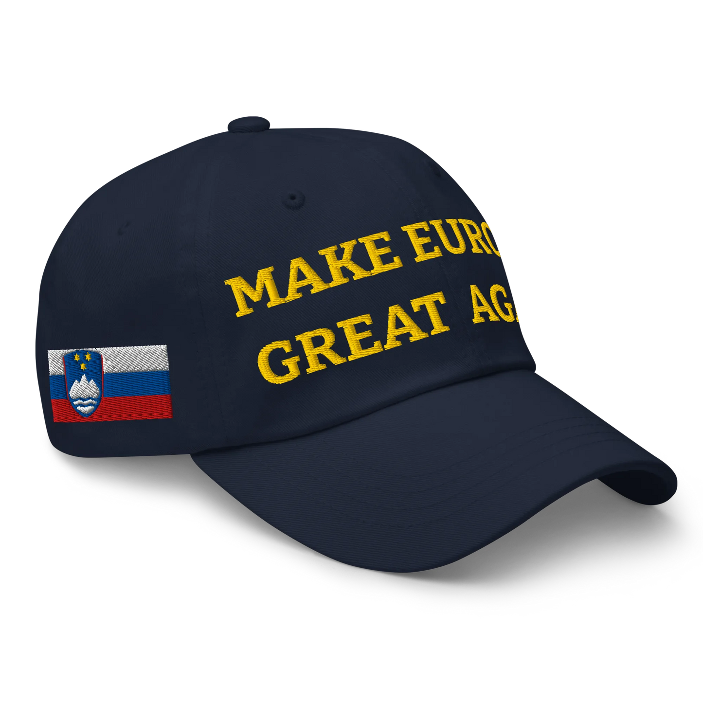 Navy Blue MEGA Cap with National Flag of Slovenia Right Front View