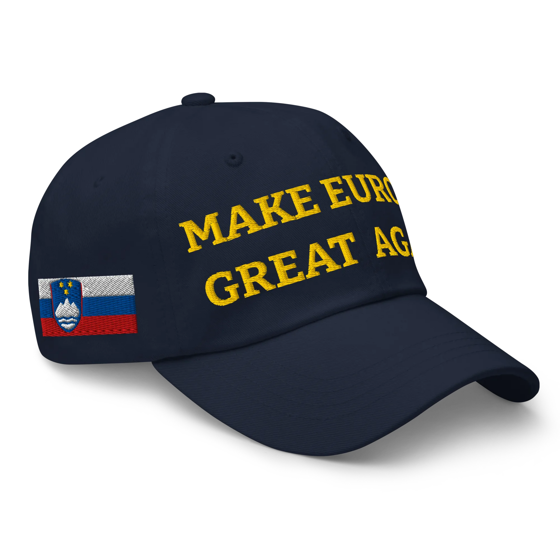 Navy Blue MEGA Cap with National Flag of Slovenia Right Front View