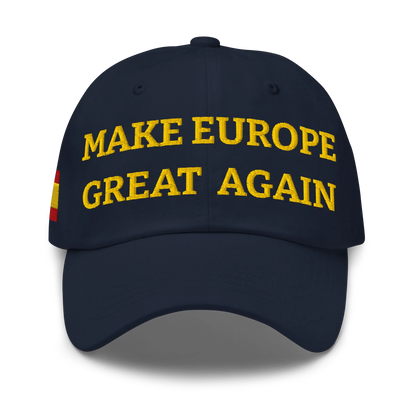 Navy Blue MEGA Cap with National Flag of Spain Front View